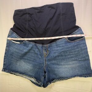 Isabel Maternity by Ingrid & Isabel Black and Blue Denim Shorts